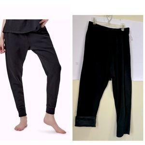 TKEEKS Warm Lined Drop Crotch Cotton Sleek Pants Fleece Oversized Track Joggers